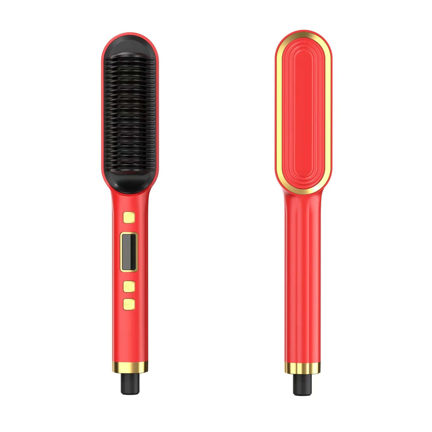 LCD Hair Straightening Comb with Dual-Use Curling Iron
